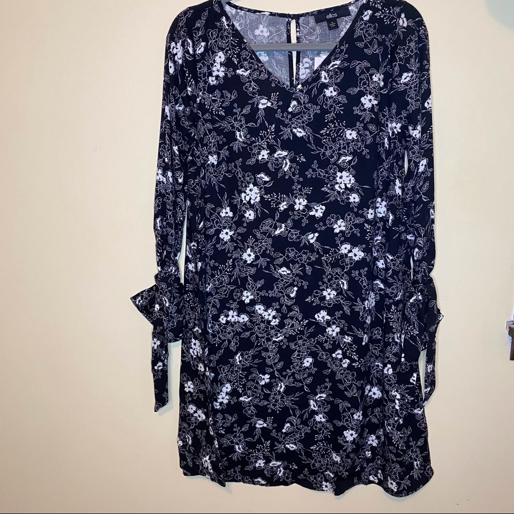 NEW ELLOS Tie Sleeve V-Neck Tunic Sz 10